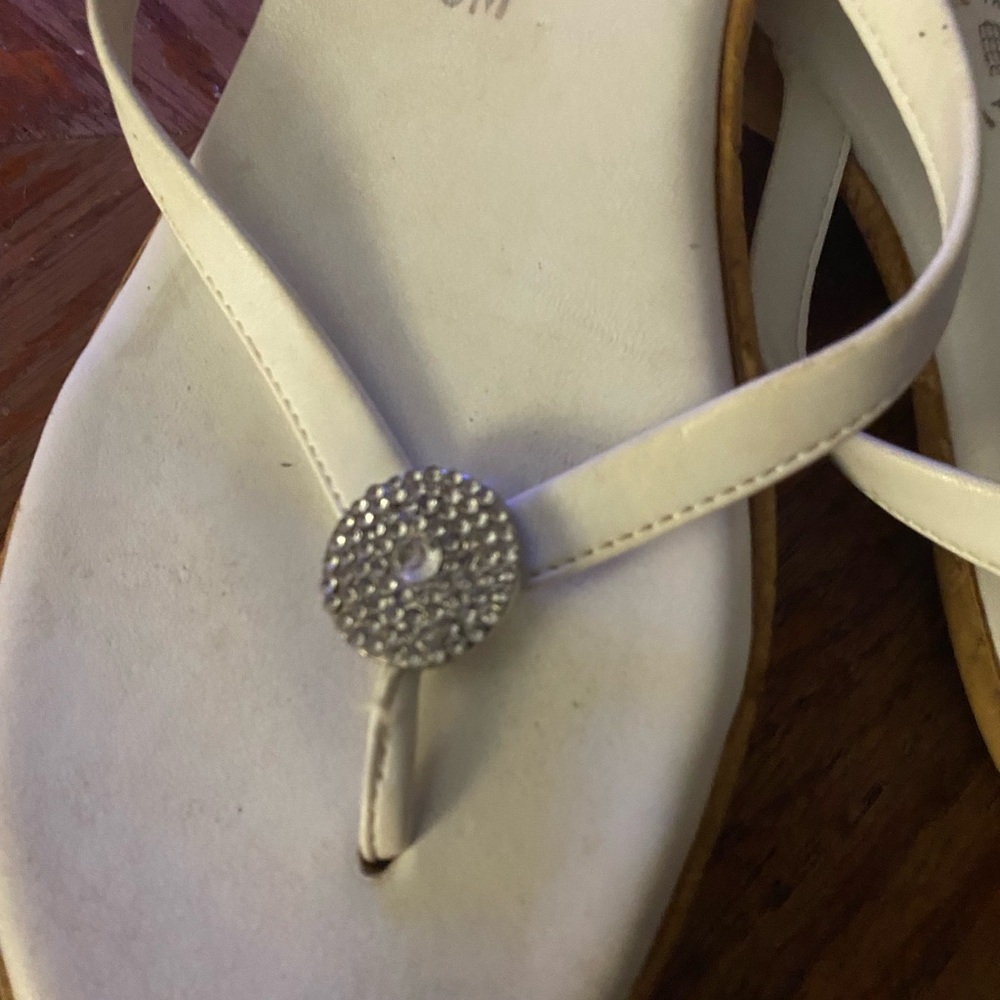 Italian shoemakers White Italian Strappy Sandals women size 9 - Picture 5 of 7